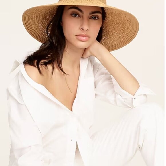 J.Crew Textured Summer Straw Hat – Black main image 4